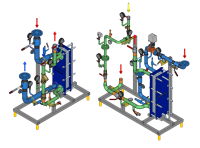 Ридан БТП-DS-ХХХ-YYY-C-S-2ST V2 - Стандартный узел с водоподогревателем для системы ГВС 